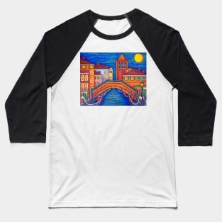 Moonlit Campo San Barnaba Baseball T-Shirt